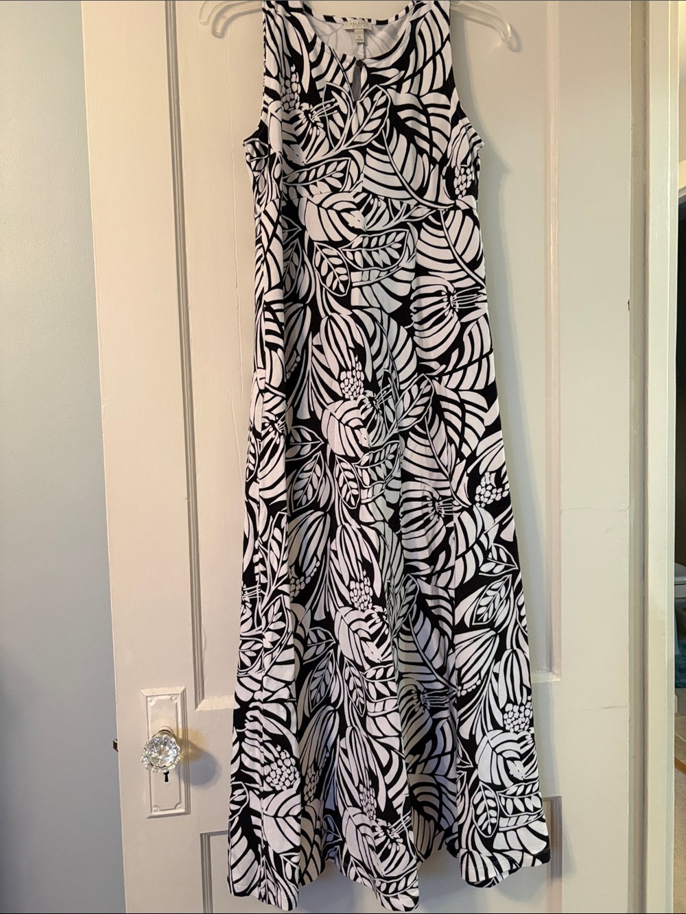 Talbots Black and White Floral Maxi Dress